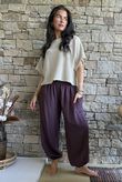 Basso Shirring Balloon Pant Deep Damson